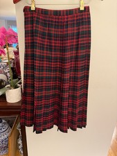 Scottish Plaid pleated wool skirt from Brooks Brothers size 10 W 28 L 30
