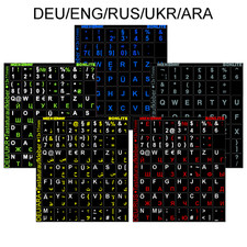 Tastaturaufkleber DE RUS UKR ENG ARA QWERTZ Q...