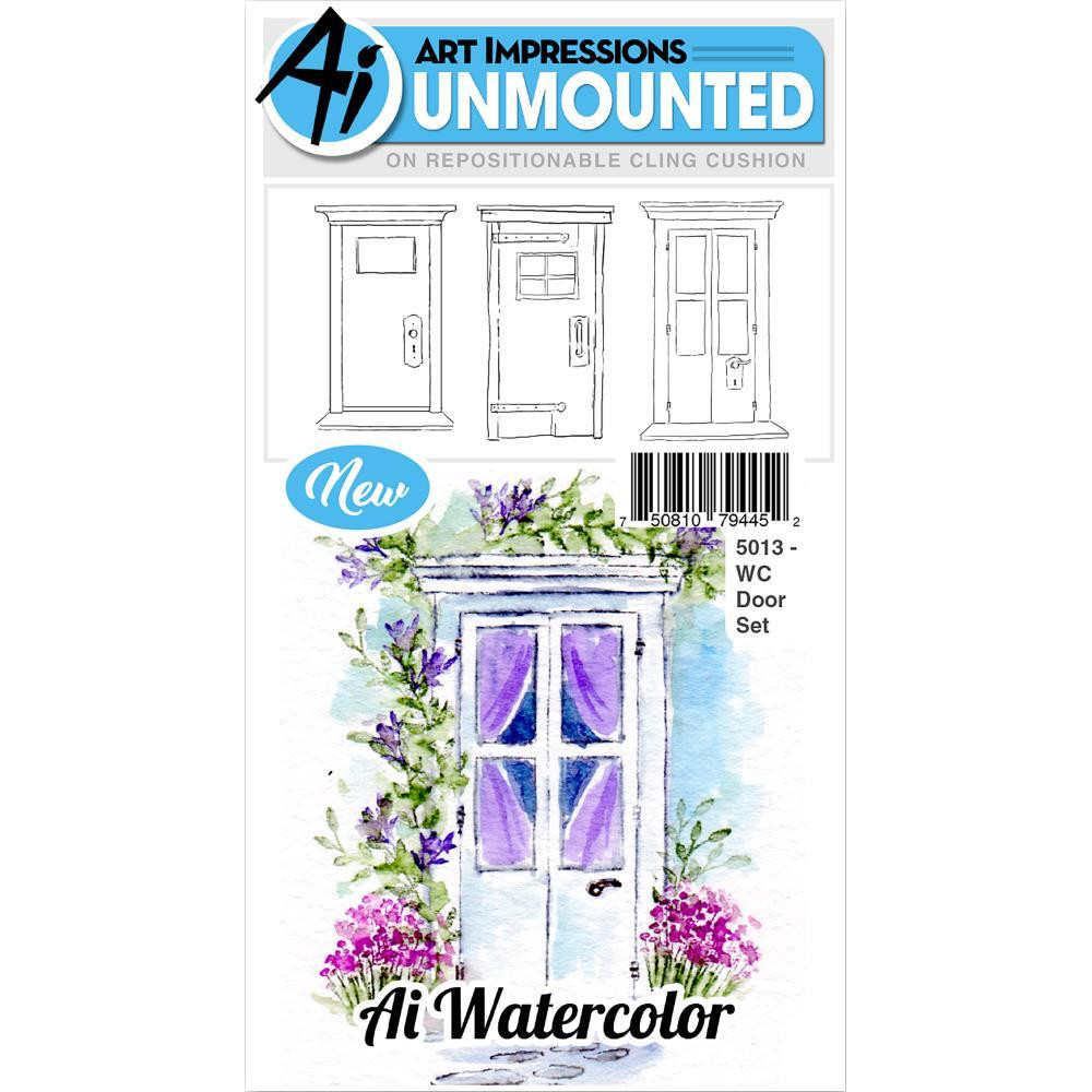 Art Impressions Watercolor Door Cling Rubber Stamp Set with Free US Shipping  