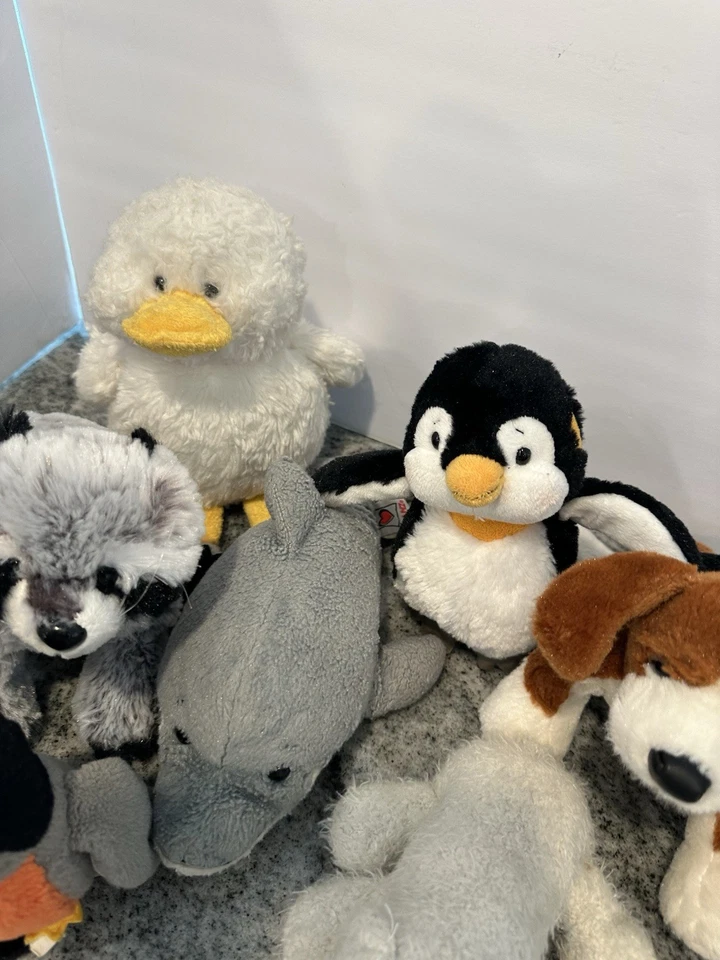 Webkinz Plush Lot Of 9 No Codes Penguin Duck Dolphin Raccoon Cow Bear - Image 4 of 4