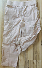 Chico's Women s Beige Capri Pants Cotton Spandex Knit Elastic Waist Straight