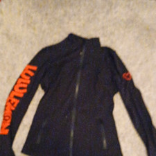 Disney x lululemon Black/Orange Full Zip Track Jacket Mickey Mouse Logo Sz 4