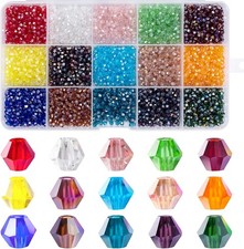 3750pcs 3mm Bicone Crystal Beads for DIY Jewelry Making Kits