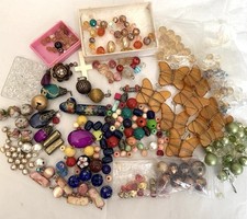 Job Lot Mixed Jewellery Making Beads - glass, acrylic & metal