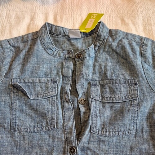 Crazy 8 girls size 7/8 or Medium blue chambray short sleeve dress NWT 2018 - Picture 2 of 5