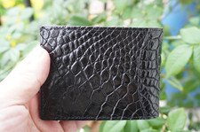 Black Genuine Crocodile Leather SKIN Men's Money Clip WALLET R21