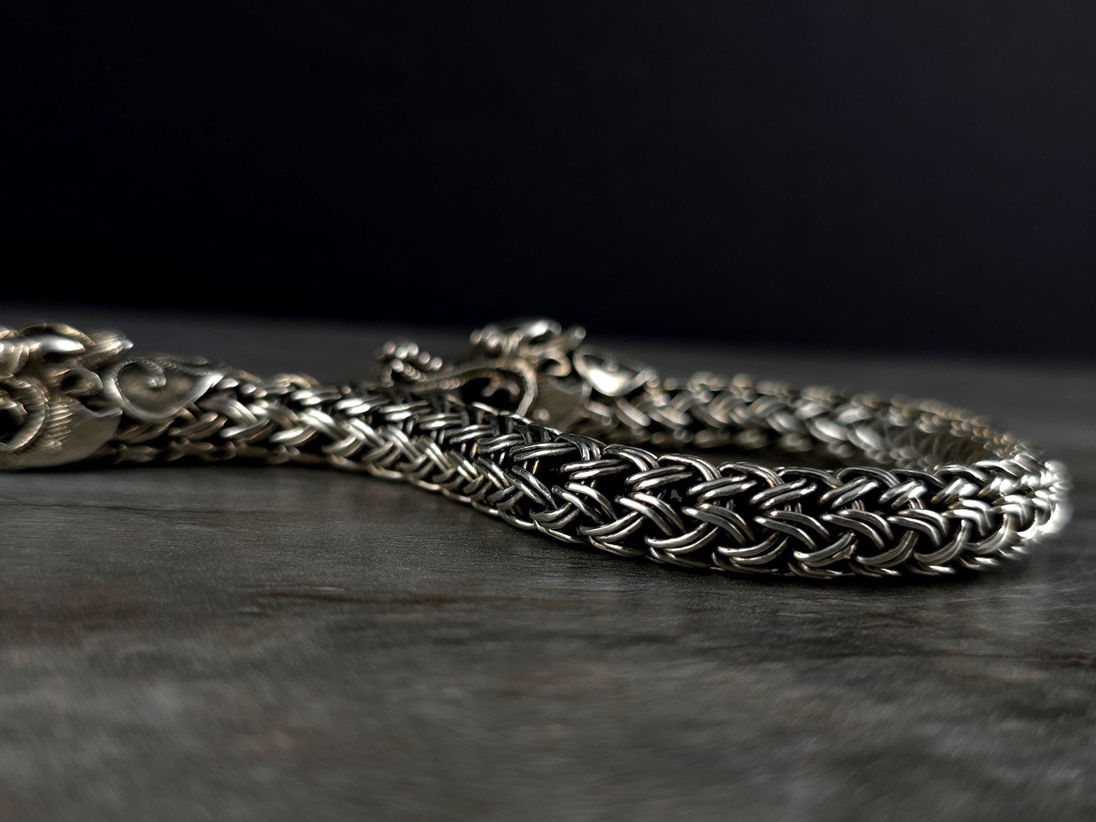 Silver Sterling Dragon Head 3D Solid Bracelet - S… - image 12