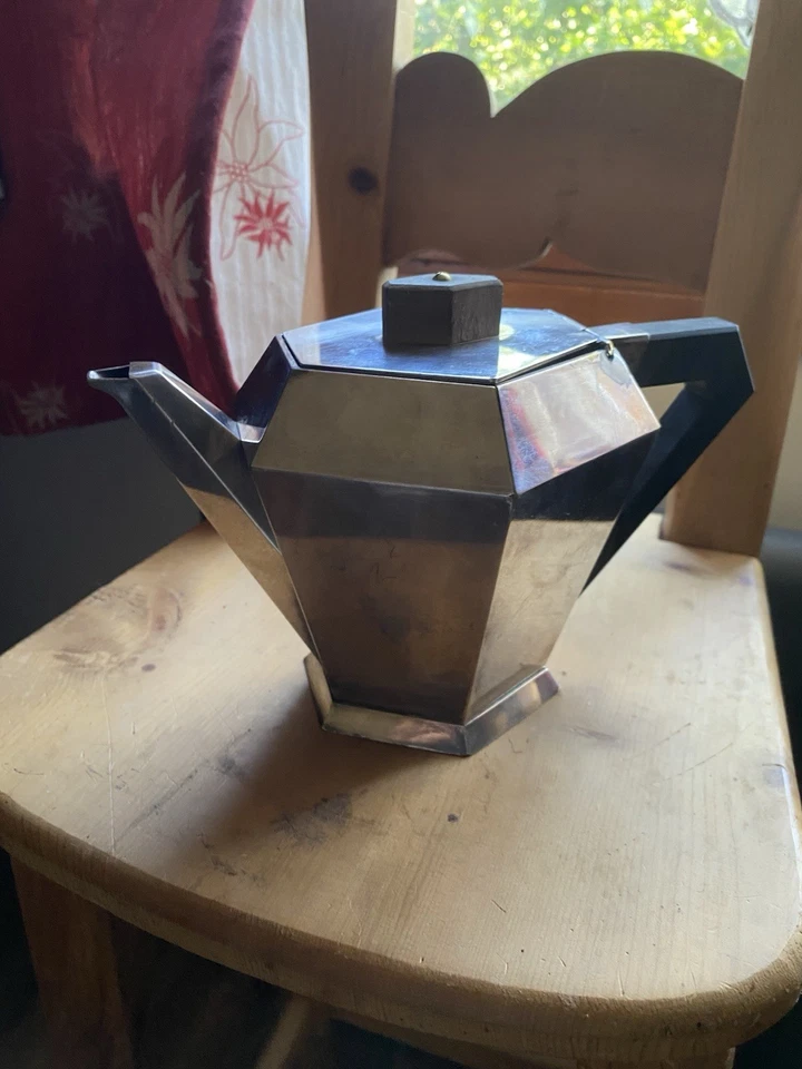 Théière Art Deco Métal Argenté - Photo 1/4