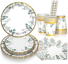 DN DENNOV Sage Green Tableware Set, 80PCS Includes 9'' Dinner Plates, 7'' Side