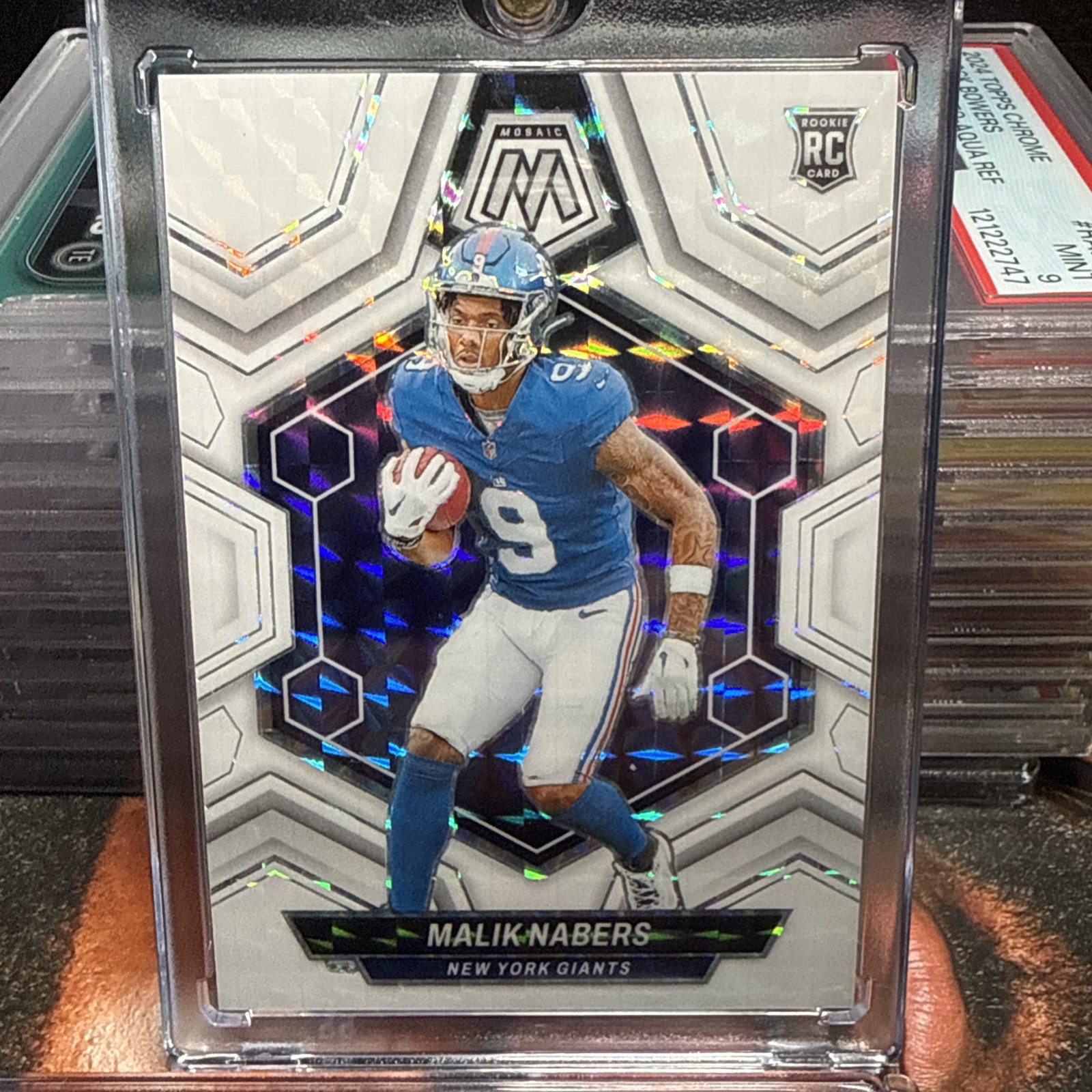 2024 Panini Mosaic - Malik Nabers #306 White Mosaic Prizm /25 (RC)