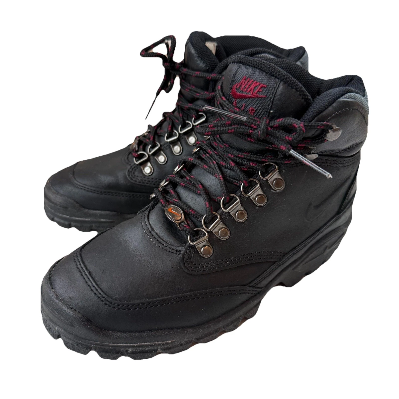 1995 NIKE AIR ACG Hiking Camping Outdoors Black Leather Boots Women’s 7 EU 38