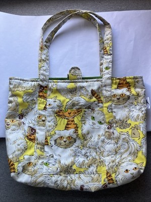 Cat Print Pattern Tote Travel Grocery Bag Shoulder Bag Cat Lady 