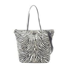 Prada Nylon Saffiano Leather Tote Bag Women Black One Size 661946