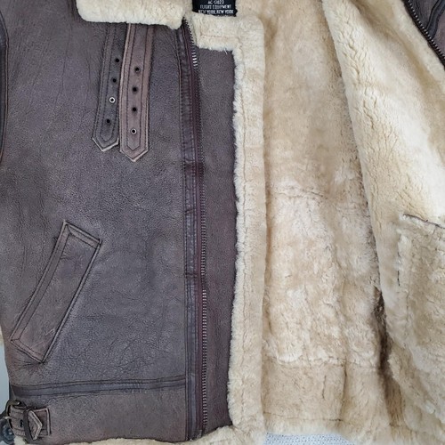 VTG FLIGHT EQUIPMENT Size Small B-3 Leather Shearling Flight Bomber Jacket NYC - Picture 21 of 24