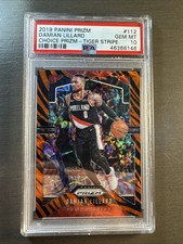 2019 Panini Prizm Damian Lillard Tiger Stripe Choice Prizm #112 PSA Gem 10
