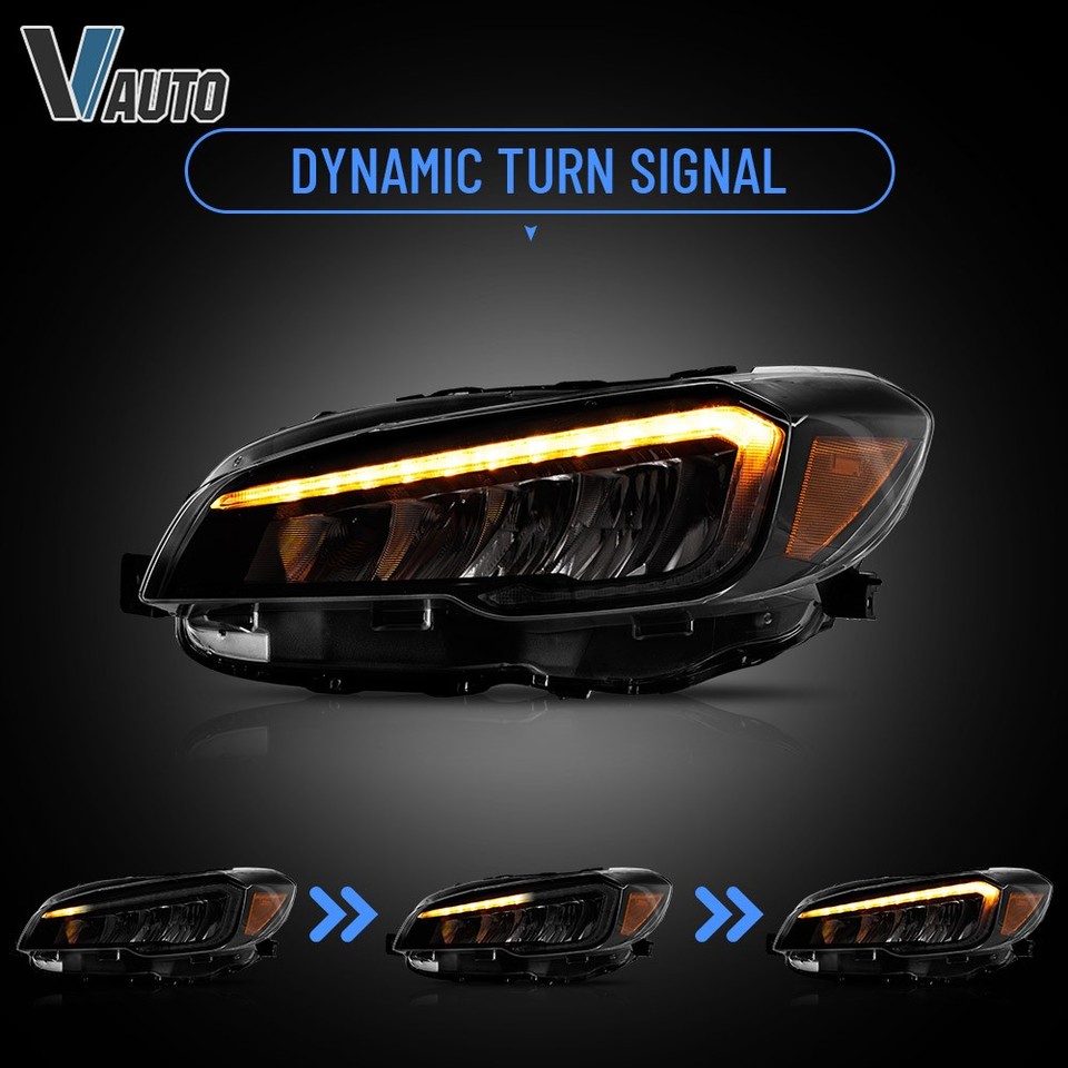 VLAND Full LED Amber Reflector Headlights Assembly Fit For