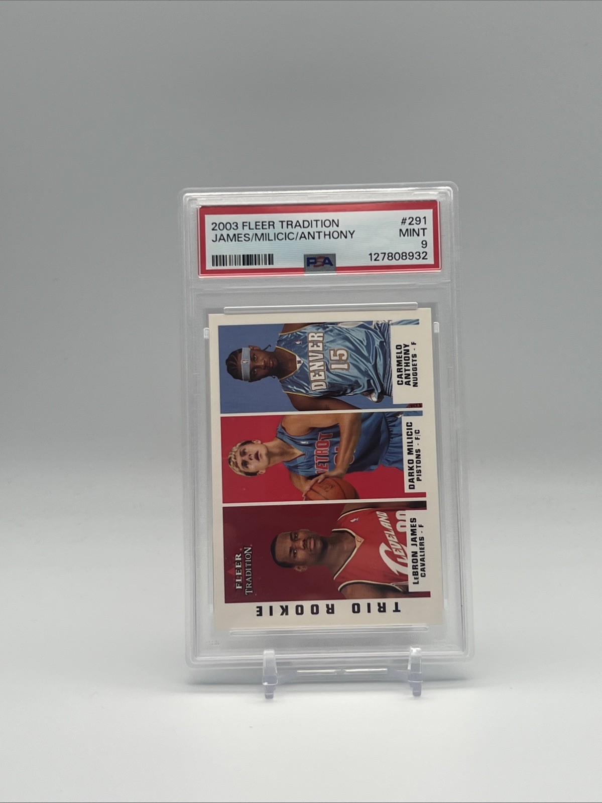 2003-04 FLEER BASKETBALL LEBRON JAMES MILICIC CARMELO ANTHONY 291 ROOKIE PSA 9