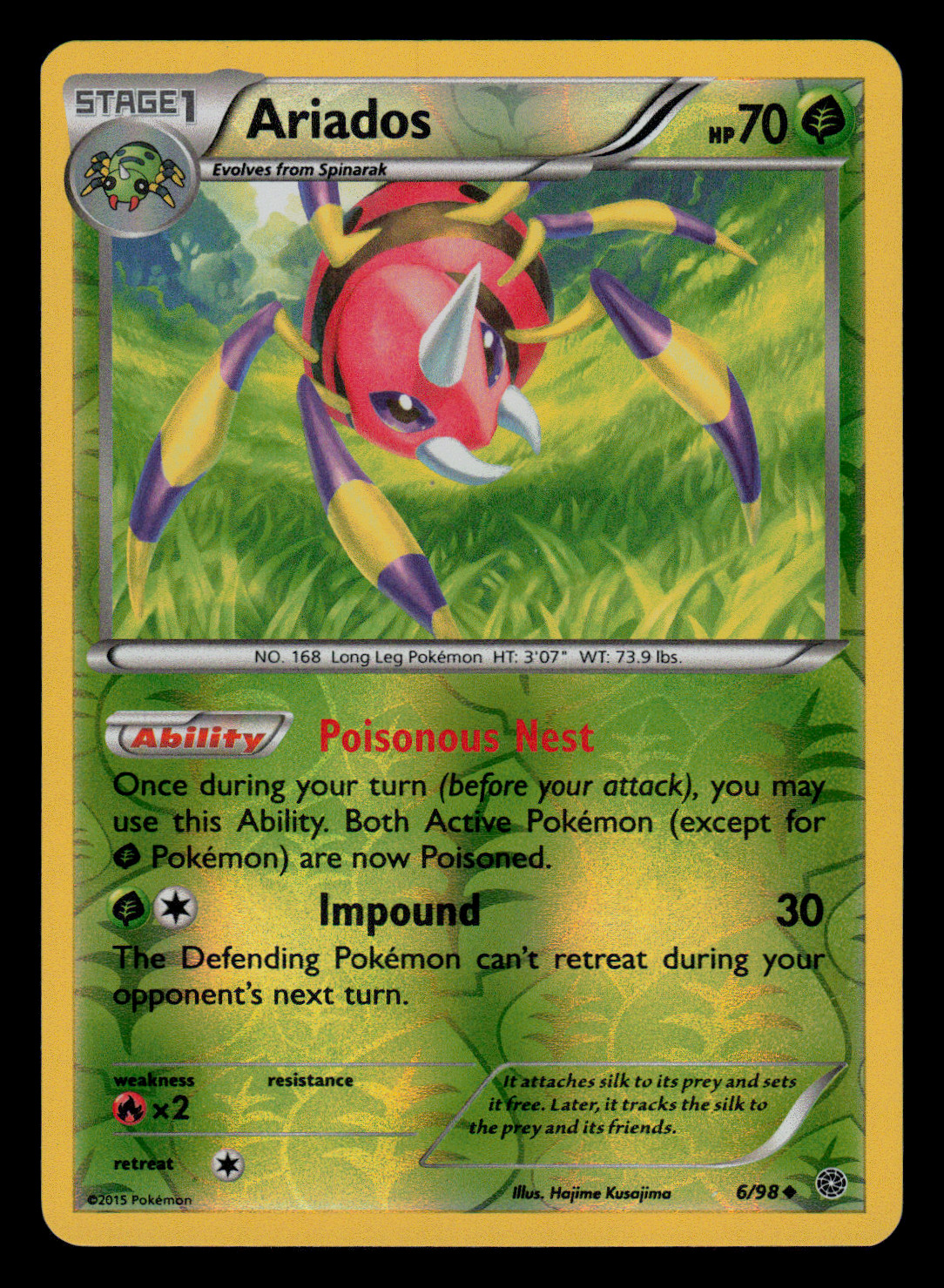 NM - Pokemon Ariados 6/98 Ancient Origins Reverse Holo Uncommon