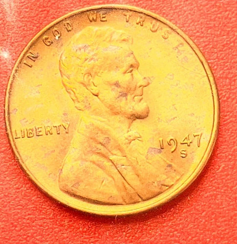 1947-S Lincoln Wheat Cent Penny GEM RED BU From an Original Bank Roll