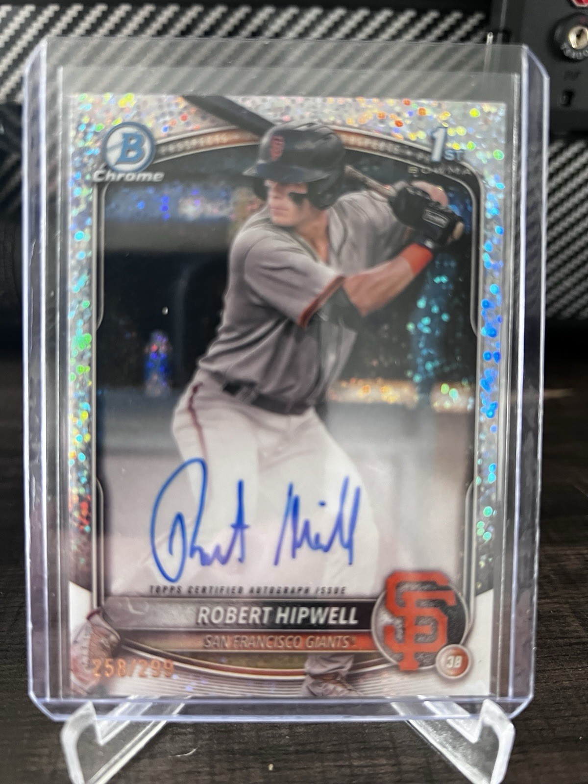 2025 Bowman Chrome Robert Hipwell Speckle 1st Refractor Auto 225 /299 SF Giants