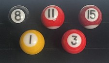 Miniature Small Mini Billiard Pool Ball 1" Replacement Lot Of 5