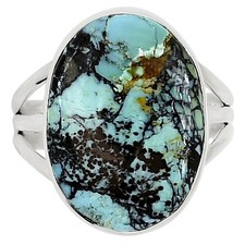 Tibetan Turquoise 925 Sterling Silver Ring Size 9  Lucky Charm