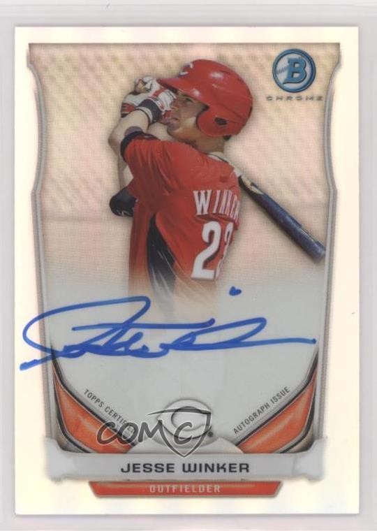 2014 Bowman Prospect Chrome Refractor 340/500 Jesse Winker #BCAP-JW Auto xi6