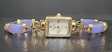 Main Line Time Gold over Silver & Lavender Jade Roman Numeral White Dial Watch