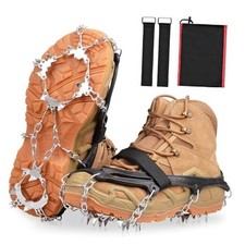  Crampons Ice Cleats Snow Traction Grippers with 19 Stainless Steel Studs for 