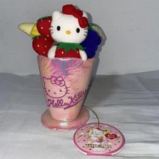Rare Sanrio Hello Kitty Fruit Parfait Plush Toy Collectible Retro Japan