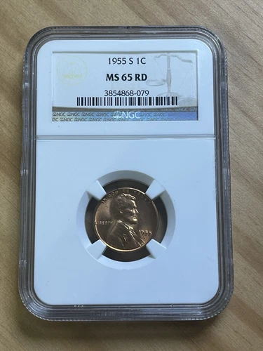 1955-S Lincoln Wheat Cent NGC MS65 RD