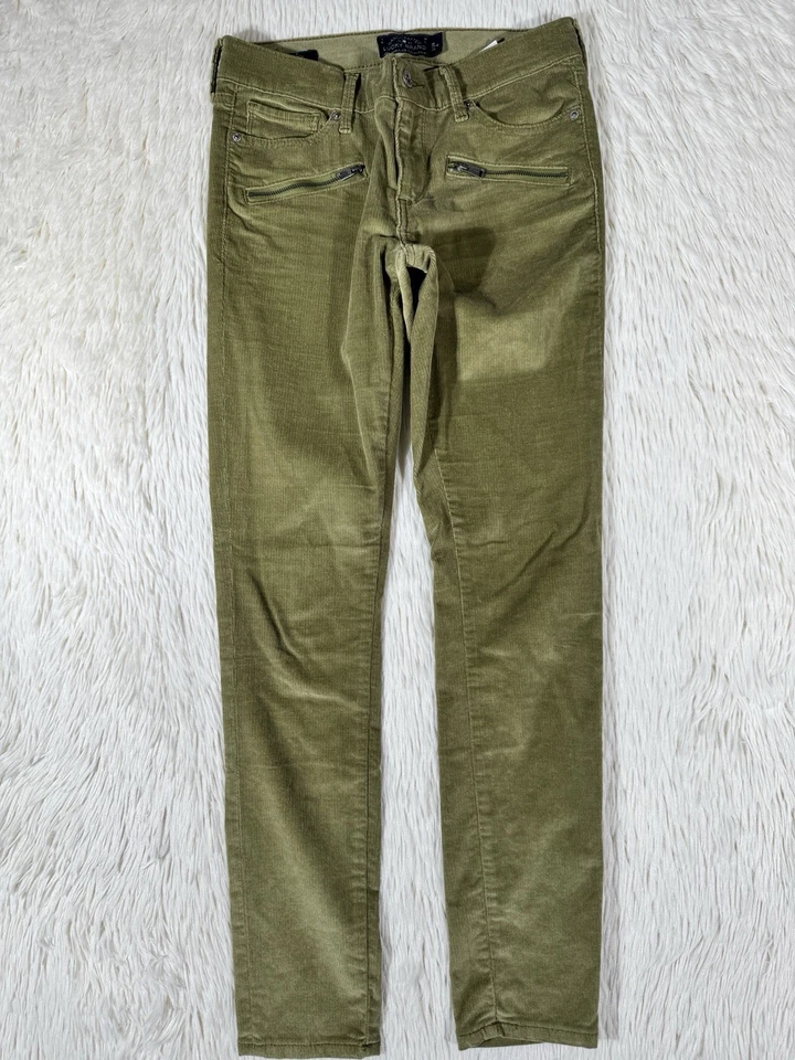 Pantalones de pana ajustados Charlie verdes LUCKY BRAND para mujer talla 2/26 Foto 3 de 4