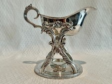 1950s-1960s FB Rogers Silver Co Silverplated Tilting Sauce Gravy Boat w/Stand