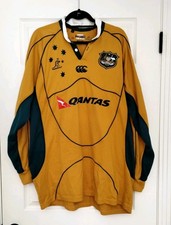 Australian Wallabies Rugby Team Jersey Size 2XL Long Sleeved Yellow Green