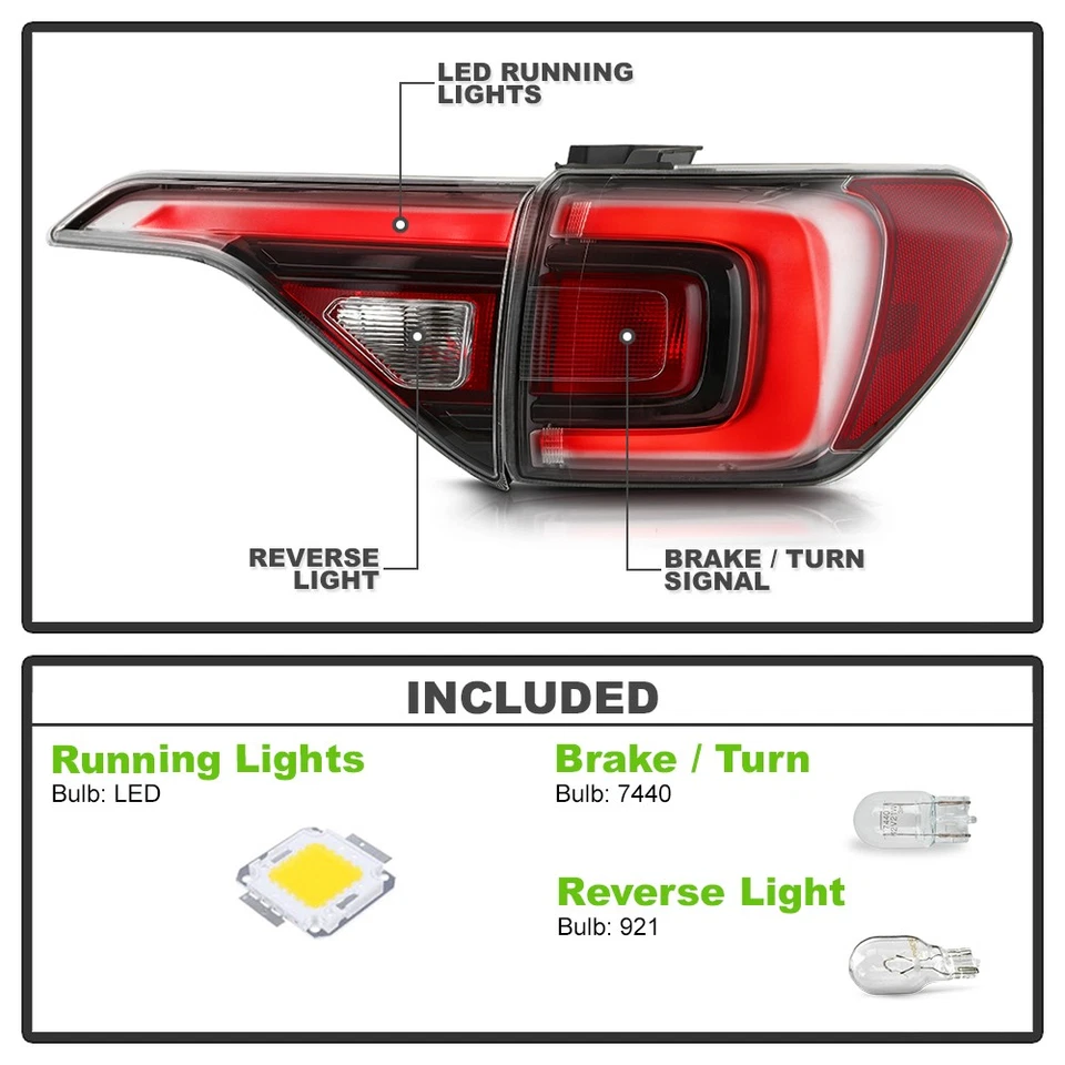 Luces traseras estilo terreno GMC Acadia 2017-2019 lámparas de freno 4 piezas izquierda+derecha Foto 3 de 4