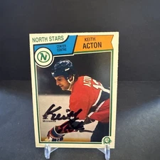 1983 O-Pee-Chee Hockey Autographed #184 Keith Acton NM