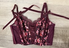 Victoria’s Secret Floral Satin & Lace Corset Top / Basque size M
