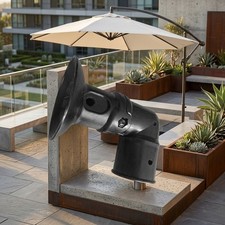 Terrassenschirm Lenkhalterung 1 St��ck schwarz ABS f��r einfache Gel?ndermontag