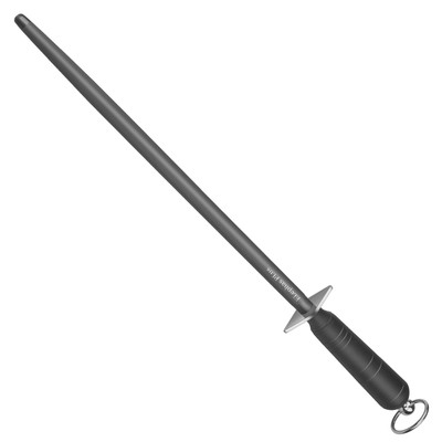 Professional Carbon Steel Black Knife Sharpening Steel, Black Practical Metal...