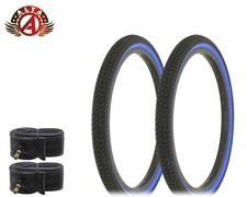 2 Alta BMX BICYCLE Infection FREESTYLE TIRES 20" x 1.75" BLACK/BLUE W/Tubes.