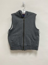 Gap Kids SIZE 10 Gray Heather Zip Down Hooded Boy's Vest