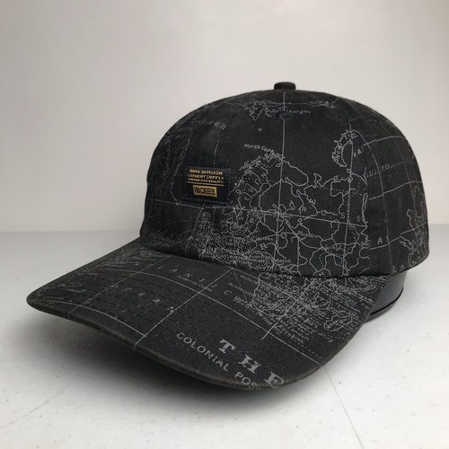 10Deep Tenth Division Garment Supply Cap Hat OS Adult World Map Black Adjustable