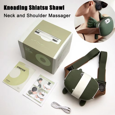 New Neck Massager Kneading Shiatsu Shawl Neck and Shoulder Massager Imitating Hu