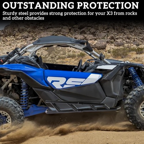Nerf Bars Rock Sliders for Can Am X3 Turbo R RR 17-25, Combined Side Bumper P... - Picture 2 of 6