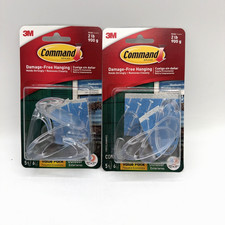 3M Command 5 Medium Clear Hooks 6 Adhesive St...