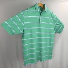 FOOTJOY ProDry Performance Golf Polo Shirt Mens XL Green Blue Striped SS Read