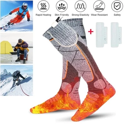 E-AUTOTECH Electric Heated Socks Rechargeable Battery Men Women Winter Foot Warmer 2025
