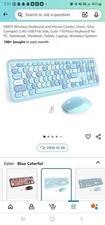 MOFII Wireless Keyboard Mouse Combo, Blue Colorful  W/Round Keycaps 2.4GHz Bx 16