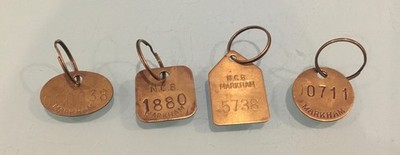 Messing Zeche Grube Karo Schlüsselanhänger Taschenuhr Anhänger Markham x4