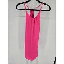 Katwalk Womens Sz S Mini Dress Bright Neon Pink Racerback Sleeveless Party